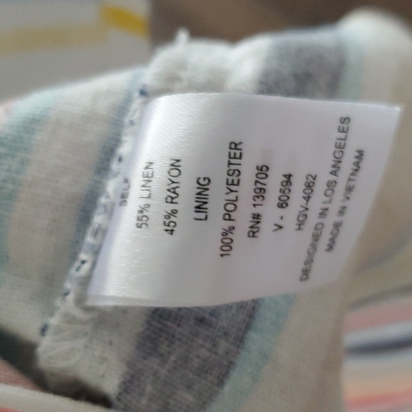 Emerald Sundae Multicolor Striped Button Down Midi Strap Dress Women M - Picture 5 of 6